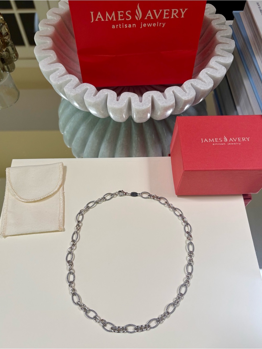 Retired JAMES AVERY Sterling Silver Twisted Rope Link Necklace, 18 inches! - Picture 5 of 7